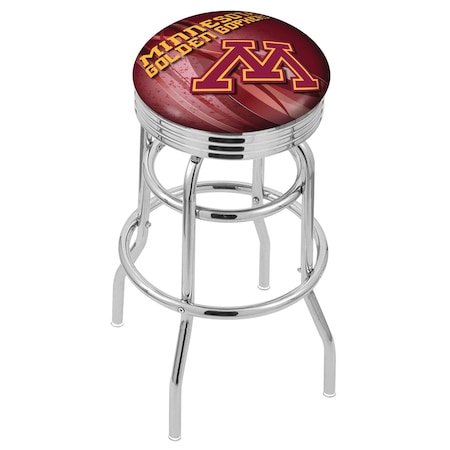 Holland Bar Stool Co 30" Chrome 2-Ring Minnesota Swivel Bar Stool, Accent Ring L7C3C30MinnUn-D2